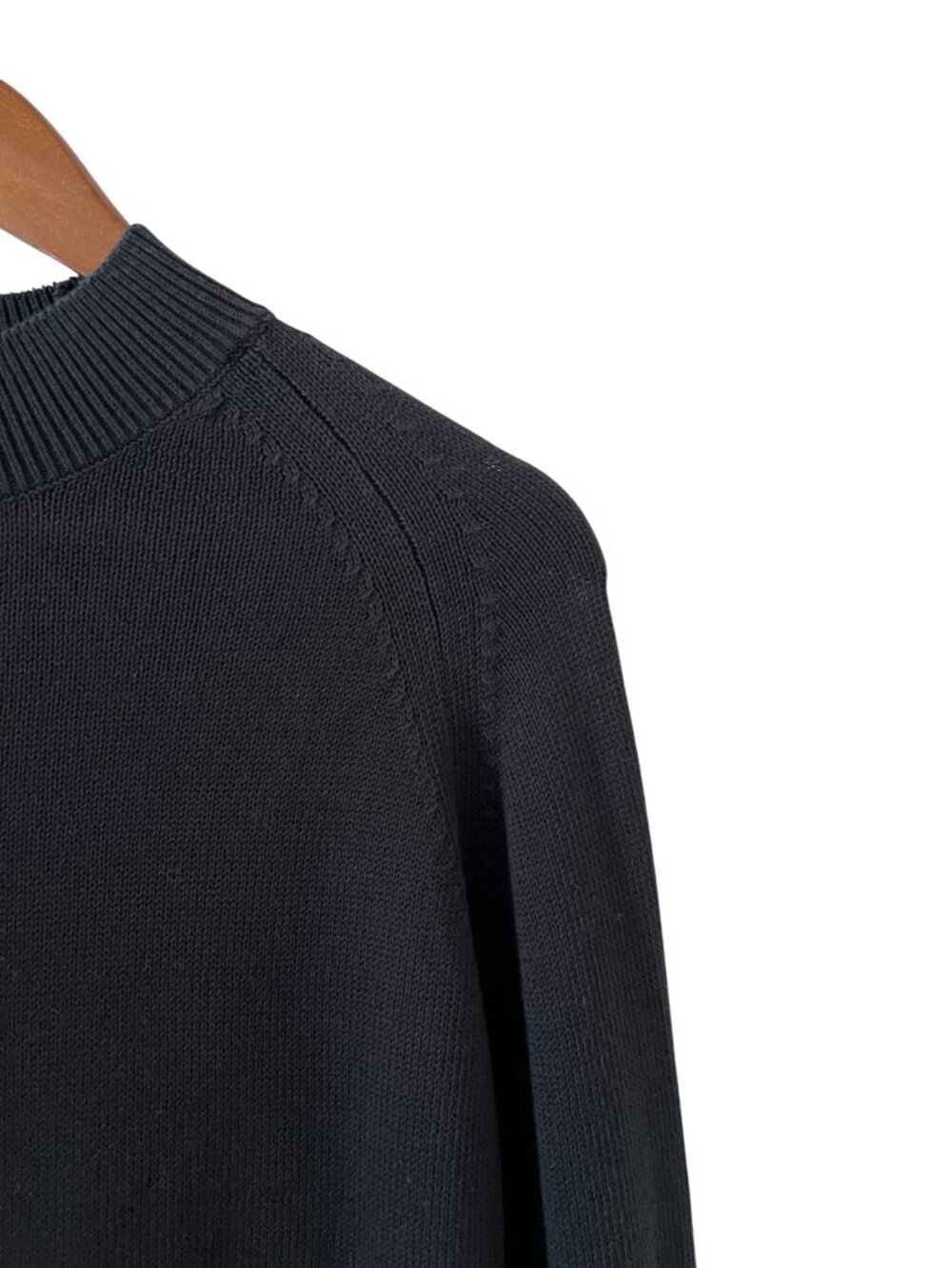 Everlane Mock Turtleneck Cotton Sweater In Black Size S - Picture 5 of 13